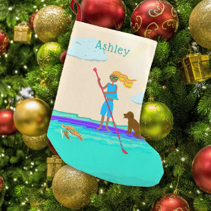 Stand Up Paddleboarding Artistic Small Christmas Stocking