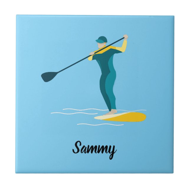 Stand Up Paddleboarding Ceramic Tile (Front)