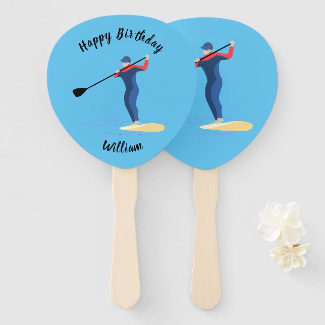 Stand-up Paddleboarding Hand Fan (Front and Back)