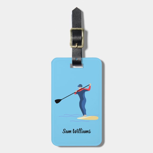 Stand-up Paddleboarding Luggage Tag (Front Vertical)