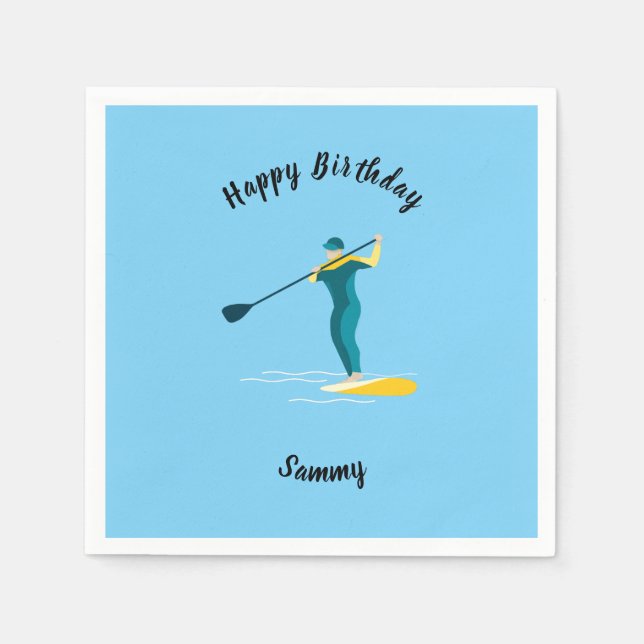 Stand Up Paddleboarding Napkin (Front)