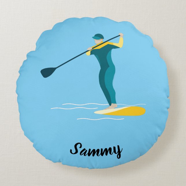 Stand Up Paddleboarding Round Cushion (Front)