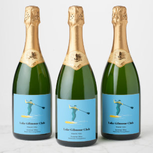 Stand Up Paddleboarding Sparkling Wine Label
