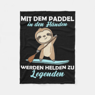 Stand Up Paddles With Sloth Funny Animal Paddling Fleece Blanket