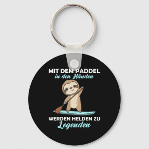 Stand Up Paddles With Sloth Funny Animal Paddling Key Ring