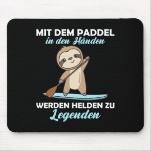 Stand Up Paddles With Sloth Funny Animal Paddling Mouse Pad