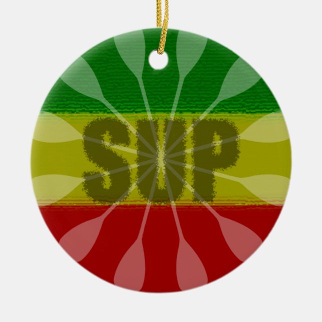 Stand Up Paddling, Paddle Twirl Ceramic Ornament (Front)