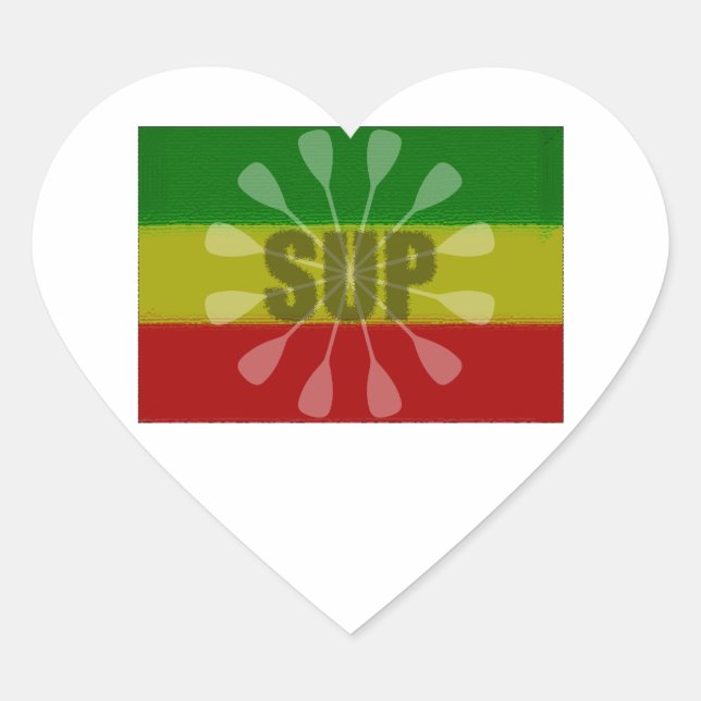 Stand Up Paddling, Paddle Twirl Heart Sticker (Front)