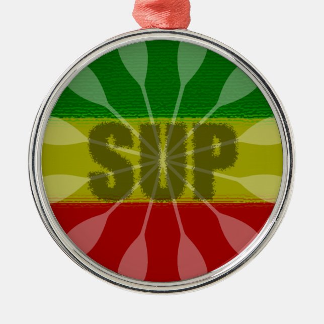 Stand Up Paddling, Paddle Twirl Metal Ornament (Front)