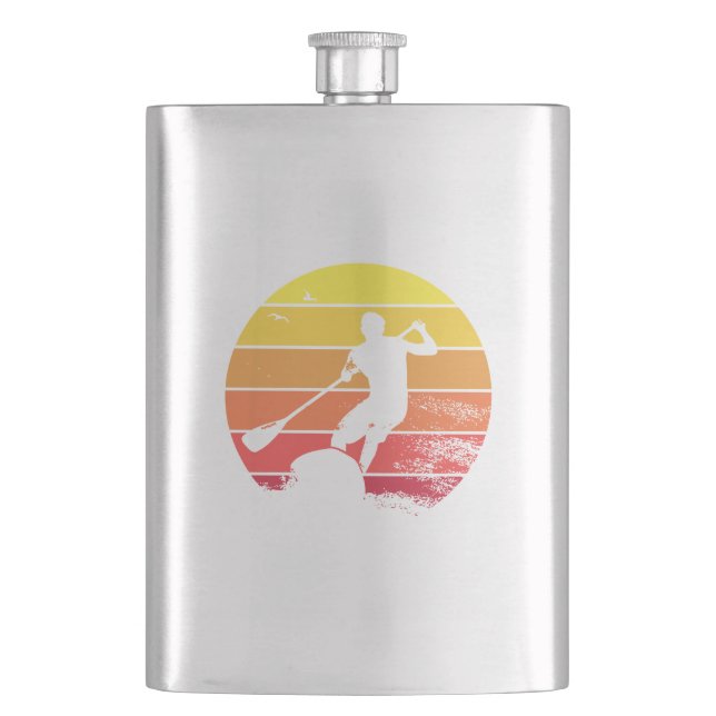 Stand Up Paddling Surfer Hip Flask (Front)