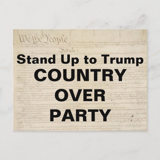 Stand Up To Trump Country Over Party Resistance Invitation Postcard (Front)