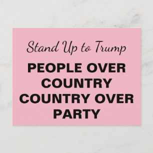 Stand Up To Trump People Over Country Over Party Invitation Postcard