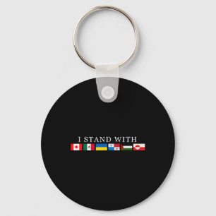 Stand With Canada Green Mexico Panama Gaza Ukraine Key Ring