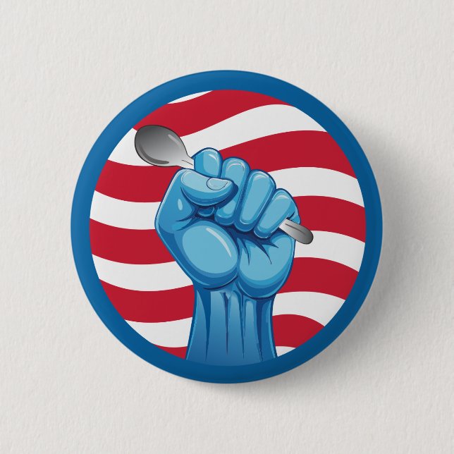 Stand With Federal Workers Spoon 6 Cm Round Badge (Front)