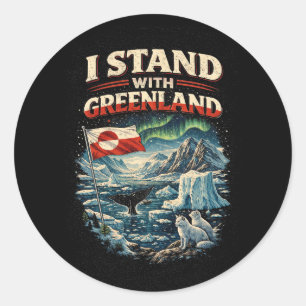 Stand with Greenland Classic Round Sticker