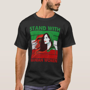 Stand With Iranian Women Iran Flag Retro Vintage T-Shirt