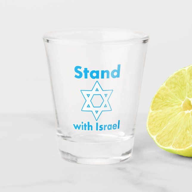 Stand with Israel - Jewish Holy Land Shot Glass (Front)