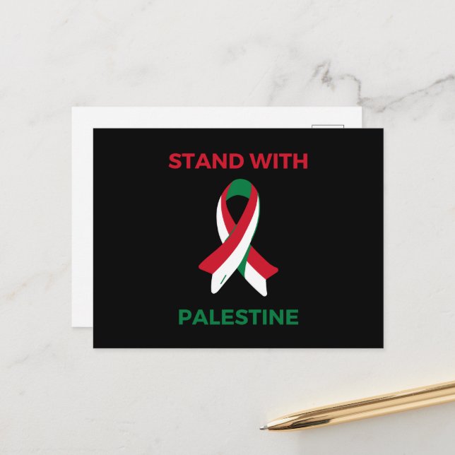 Stand With Palestine Holiday Postcard (Front/Back In Situ)