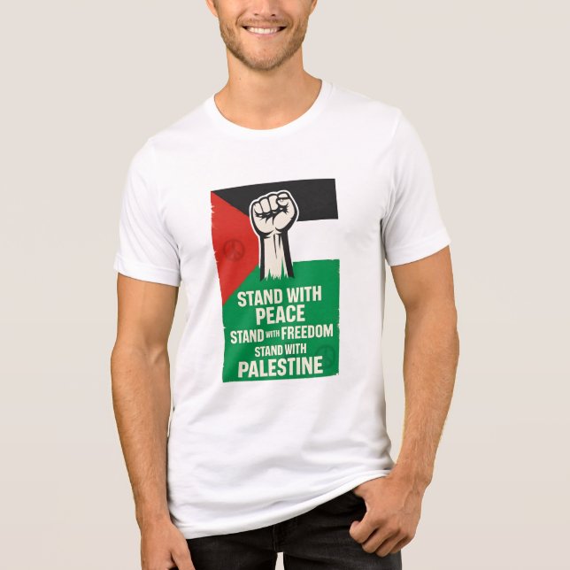 Stand with Peace Stand with Palestine Tri-Blend Shirt (Front)