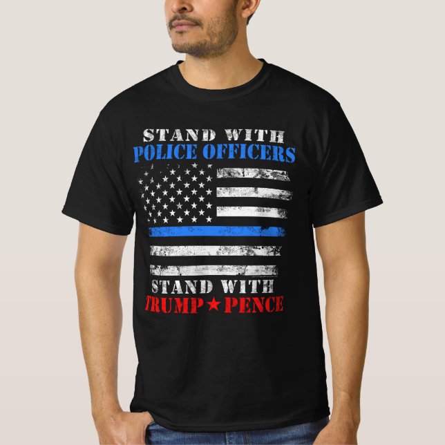 Stand with Police Officers Donald Trump T-Shirt (Front)