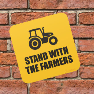 Stand With The Farmers - Food Sovereignty Square Sticker