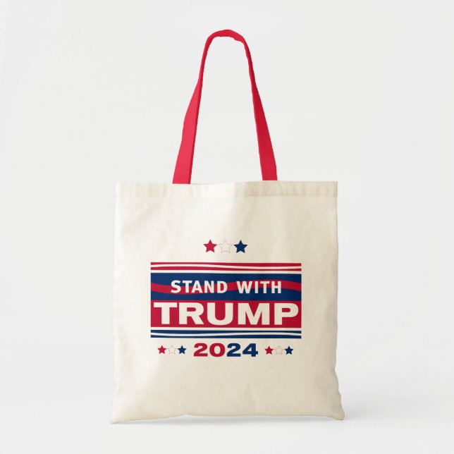 Stand with Trump~2024~MAGA Tote Bag (Front)