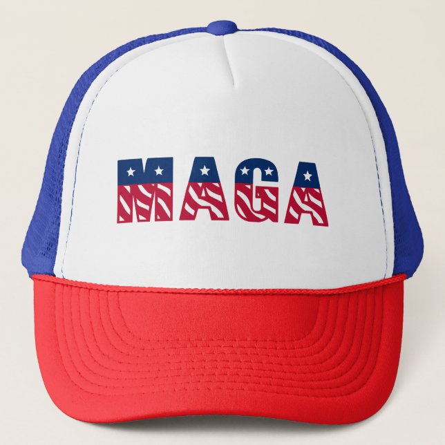 Stand with Trump~2024~MAGA Trucker Hat (Front)