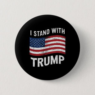 Stand With Trump American Flag Men Woman Usa Vinta 6 Cm Round Badge