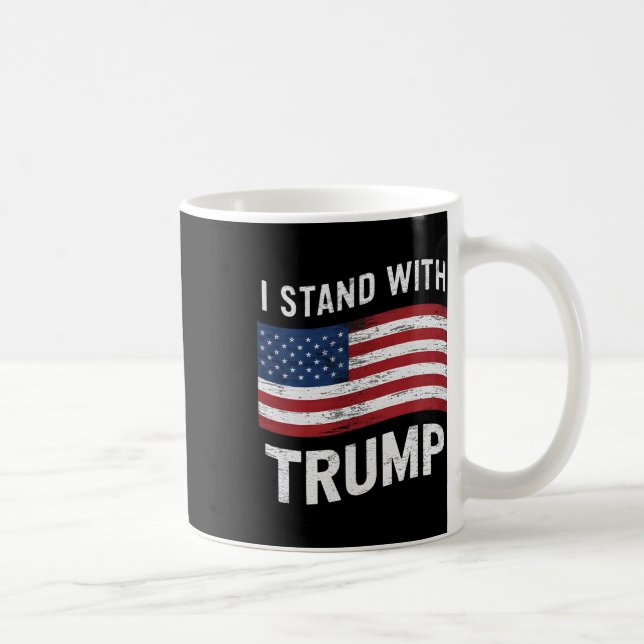Stand With Trump American Flag Men Woman Usa Vinta Coffee Mug (Right)