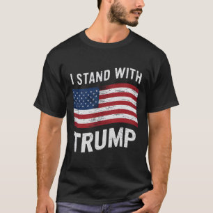 Stand With Trump American Flag Men Woman Usa Vinta T-Shirt