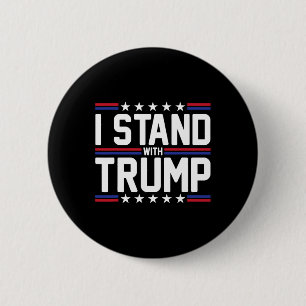 Stand With Trump American Flag Usa Trump Supporter 6 Cm Round Badge