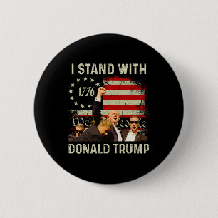 Stand With Trump Funny Trump 2024  6 Cm Round Badge