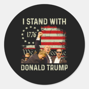 Stand With Trump Funny Trump 2024  Classic Round Sticker