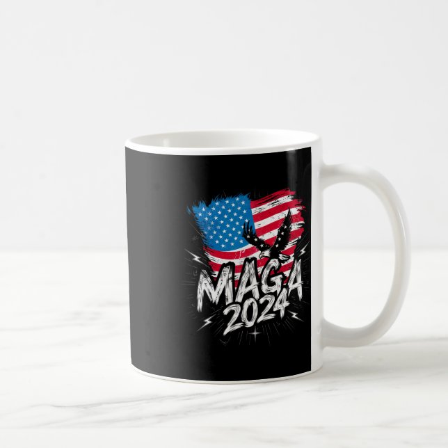 Stand With Trump Maga 2024 Patriotic Flag Tee Vote Coffee Mug (Right)