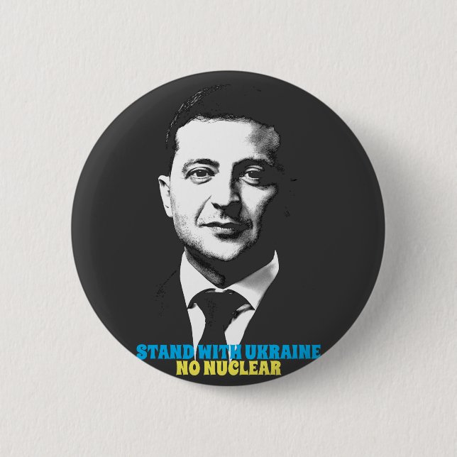 STAND WITH UKRAINE 6 CM ROUND BADGE (Front)
