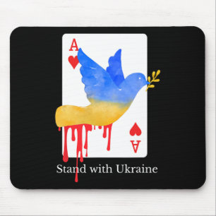 Stand With Ukraine Ace Of War Support Tee Mouse Pad