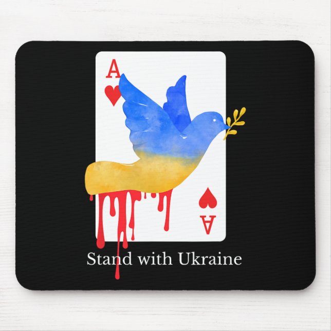 Stand With Ukraine Ace Of War Support Tee  Mouse Pad (Front)