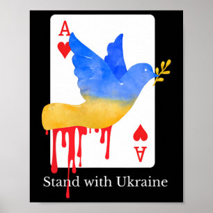 Stand With Ukraine Ace Of War Support Tee Poster