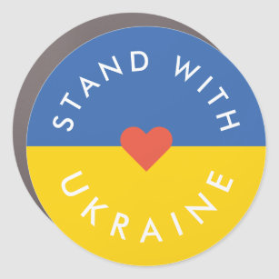 Stand with Ukraine Anti War Protest Ukrainian Flag Car Magnet