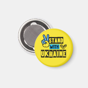 Stand with Ukraine Anti War Protest Ukrainian Flag Magnet