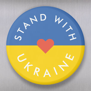 Stand with Ukraine Anti War Protest Ukrainian Flag Magnet