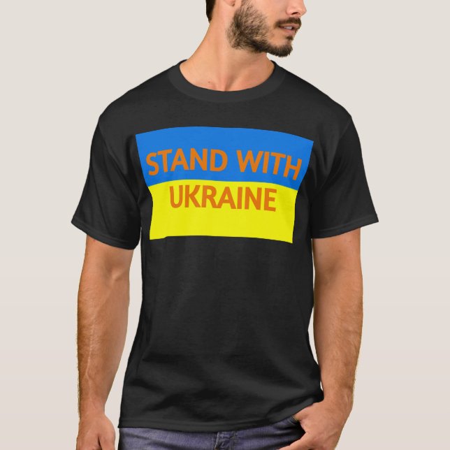 Stand with Ukraine (black T) T-Shirt (Front)