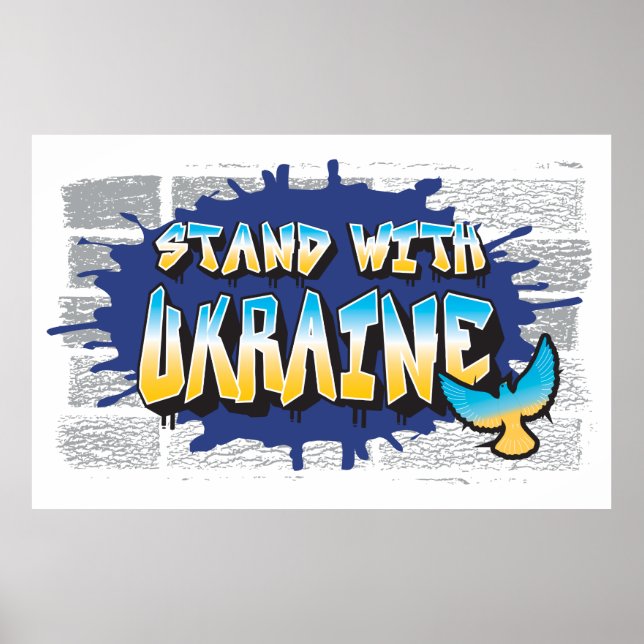 STAND WITH UKRAINE Car Truck Loyalty Support Sign (Front)