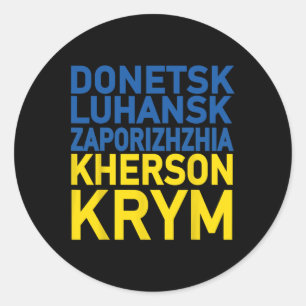 Stand With Ukraine Defending Donetsk Classic Round Sticker
