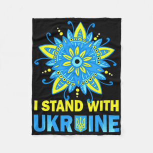 Stand With Ukraine Flag Anti-putin No To War Ukrai Fleece Blanket