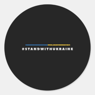 Stand With Ukraine Flag Lines Pro Ukrainian Men Wo Classic Round Sticker