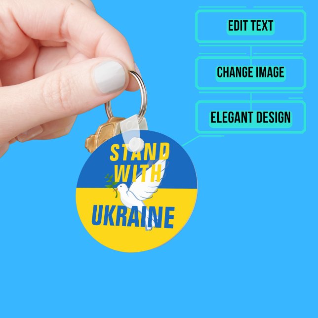 Stand With Ukraine Key Ring (Please enjoy our design and see the others in the collection.)