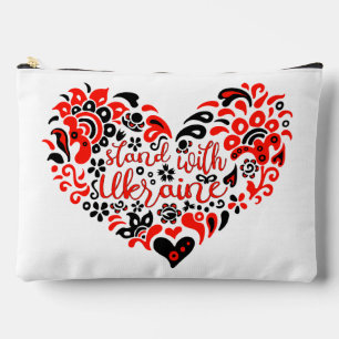 Stand with Ukraine lettering and heart Accessory Pouch