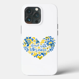 Stand with Ukraine lettering and heart iPhone 13 Pro Case