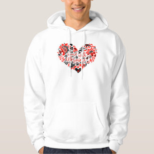 Stand with Ukraine lettering and heart Hoodie